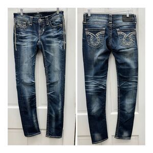 Big Star Jenae thick stitch denim skinny jeans women's 27L 27 Long Tall